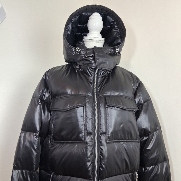 The Very Warm Hooded Down Filled Winter Coat in Black Size Large - Picture 5 of 11